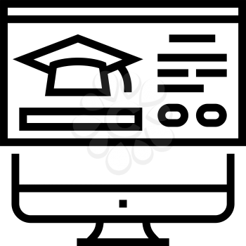 online examination line icon vector. online examination sign. isolated contour symbol black illustration