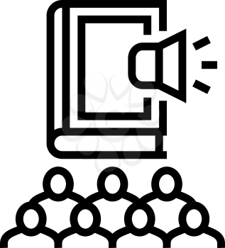 class reading education book line icon vector. class reading education book sign. isolated contour symbol black illustration