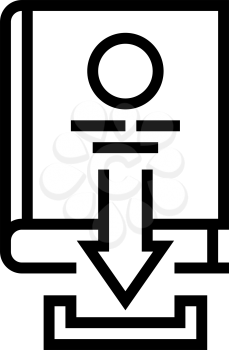 downloading educational book line icon vector. downloading educational book sign. isolated contour symbol black illustration