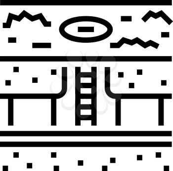 sewerage communication land line icon vector. sewerage communication land sign. isolated contour symbol black illustration