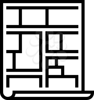 demacration land line icon vector. demacration land sign. isolated contour symbol black illustration