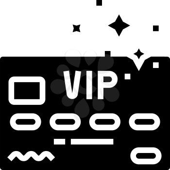 vip premium line card glyph icon vector. vip premium line card sign. isolated contour symbol black illustration