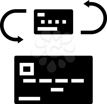 transfer card glyph icon vector. transfer card sign. isolated contour symbol black illustration