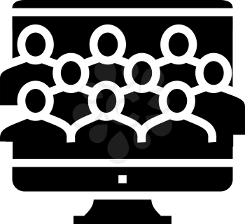 online forum glyph icon vector. online forum sign. isolated contour symbol black illustration