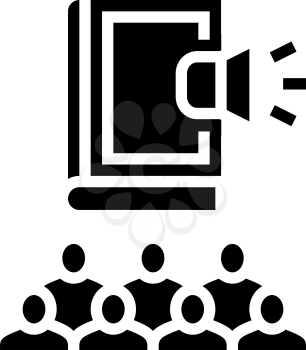 class reading education book glyph icon vector. class reading education book sign. isolated contour symbol black illustration