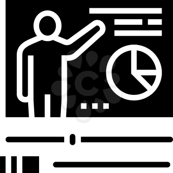 video education lesson glyph icon vector. video education lesson sign. isolated contour symbol black illustration