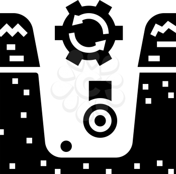 supply of land communications glyph icon vector. supply of land communications sign. isolated contour symbol black illustration