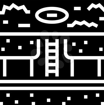 sewerage communication land glyph icon vector. sewerage communication land sign. isolated contour symbol black illustration