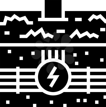 electricity communication land glyph icon vector. electricity communication land sign. isolated contour symbol black illustration