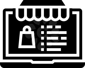online shop glyph icon vector. online shop sign. isolated contour symbol black illustration