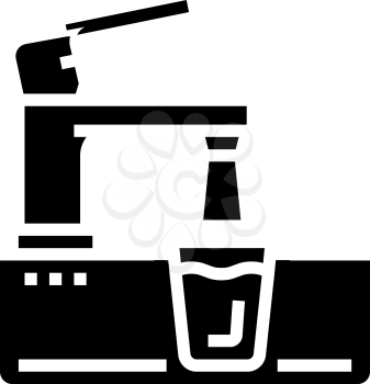 faucet in modern design water glyph icon vector. faucet in modern design water sign. isolated contour symbol black illustration