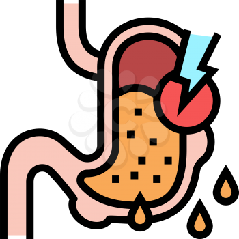 leaks in gastrointestinal system color icon vector. leaks in gastrointestinal system sign. isolated symbol illustration