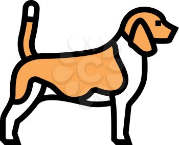 beagle dog color icon vector. beagle dog sign. isolated symbol illustration