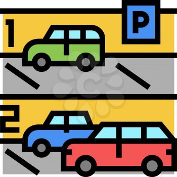 multilevel car parking color icon vector. multilevel car parking sign. isolated symbol illustration