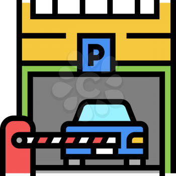 barrier of parking color icon vector. barrier of parking sign. isolated symbol illustration