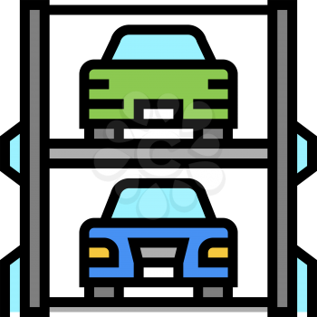 modern multilevel parking color icon vector. modern multilevel parking sign. isolated symbol illustration