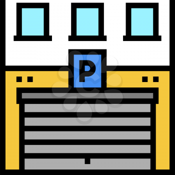 building parking color icon vector. building parking sign. isolated symbol illustration