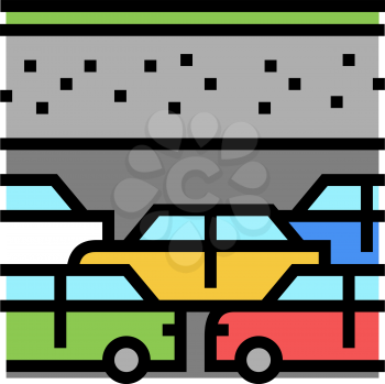 car transport parking color icon vector. car transport parking sign. isolated symbol illustration