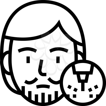 male mustache and beard removal line icon vector. male mustache and beard removal sign. isolated contour symbol black illustration