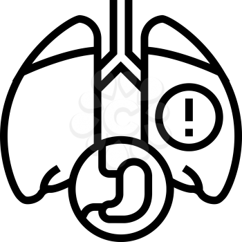 lung or breathing problems line icon vector. lung or breathing problems sign. isolated contour symbol black illustration