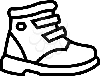 children shoe care line icon vector. children shoe care sign. isolated contour symbol black illustration