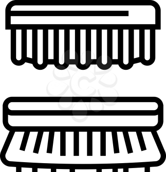 brush shoe care line icon vector. brush shoe care sign. isolated contour symbol black illustration
