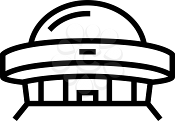 construction planetarium line icon vector. construction planetarium sign. isolated contour symbol black illustration