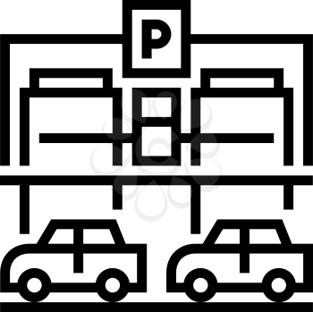 equipment parking line icon vector. equipment parking sign. isolated contour symbol black illustration