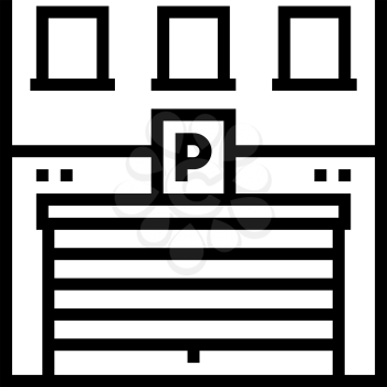 building parking line icon vector. building parking sign. isolated contour symbol black illustration