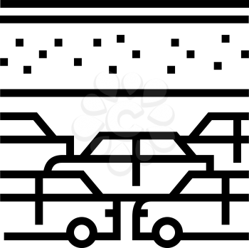 car transport parking line icon vector. car transport parking sign. isolated contour symbol black illustration