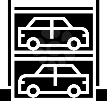 multilevel automobile parking line icon vector. multilevel automobile parking sign. isolated contour symbol black illustration