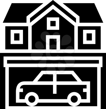 house parking line icon vector. house parking sign. isolated contour symbol black illustration