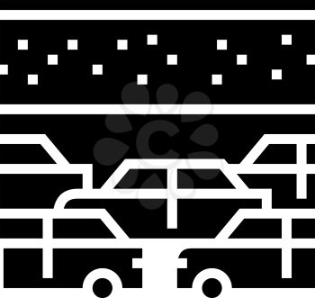 car transport parking line icon vector. car transport parking sign. isolated contour symbol black illustration
