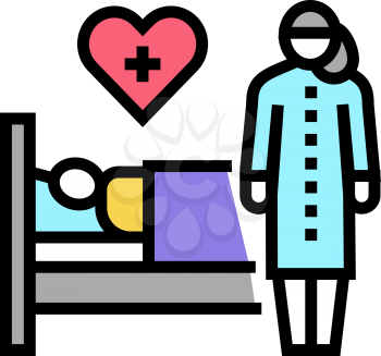 helping and caring for sick people color icon vector. helping and caring for sick people sign. isolated symbol illustration