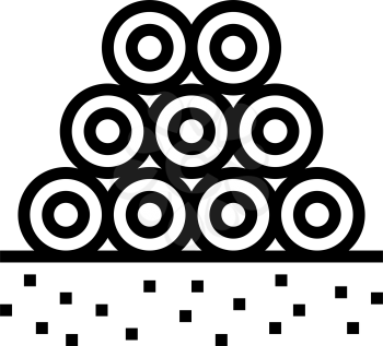 pipeline heap line icon vector. pipeline heap sign. isolated contour symbol black illustration