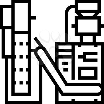 packaging tea factory machine line icon vector. packaging tea factory machine sign. isolated contour symbol black illustration