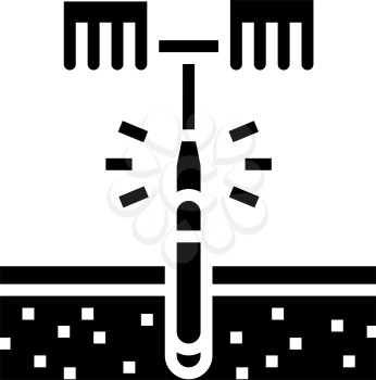 drilling tool for soil testing glyph icon vector. drilling tool for soil testing sign. isolated contour symbol black illustration