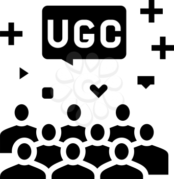 public social media users ugc glyph icon vector. public social media users ugc sign. isolated contour symbol black illustration