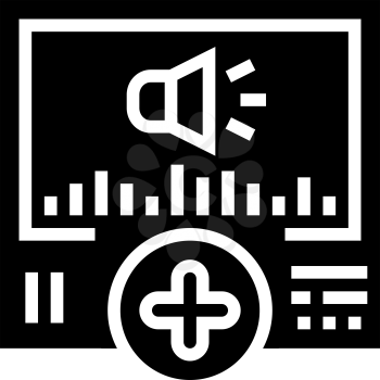 audio message ugc glyph icon vector. audio message ugc sign. isolated contour symbol black illustration
