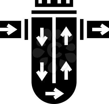 process of water filtration glyph icon vector. process of water filtration sign. isolated contour symbol black illustration