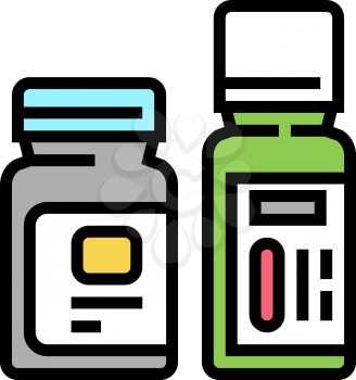 bottles with homeopathy medical drug color icon vector. bottles with homeopathy medical drug sign. isolated symbol illustration
