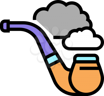 smoking pipe mens leisure color icon vector. smoking pipe mens leisure sign. isolated symbol illustration