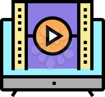 watch movie mens leisure color icon vector. watch movie mens leisure sign. isolated symbol illustration