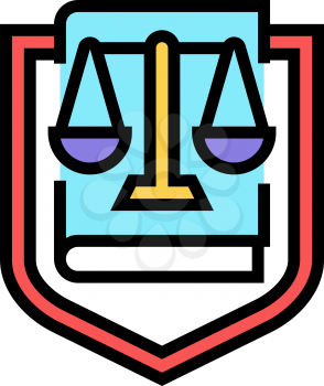 law symbol with scales color icon vector. law symbol with scales sign. isolated symbol illustration