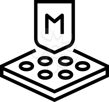 membrane fabrics properties line icon vector. membrane fabrics properties sign. isolated contour symbol black illustration