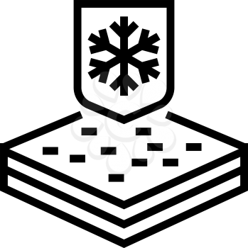 winter fabrics properties line icon vector. winter fabrics properties sign. isolated contour symbol black illustration