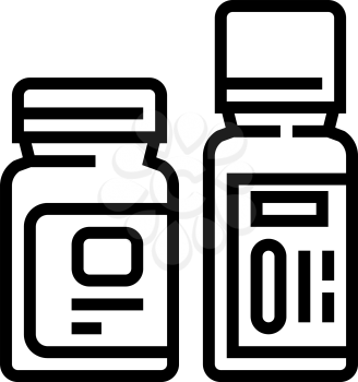 bottles with homeopathy medical drug line icon vector. bottles with homeopathy medical drug sign. isolated contour symbol black illustration