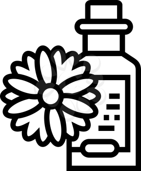 chamomile drink homeopathy liquid line icon vector. chamomile drink homeopathy liquid sign. isolated contour symbol black illustration