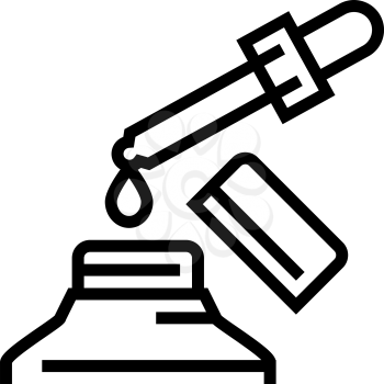 medicine homeopathy liquid dropping from pipette line icon vector. medicine homeopathy liquid dropping from pipette sign. isolated contour symbol black illustration