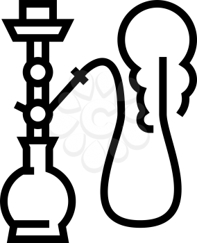 smoke hookah mens leisure line icon vector. smoke hookah mens leisure sign. isolated contour symbol black illustration